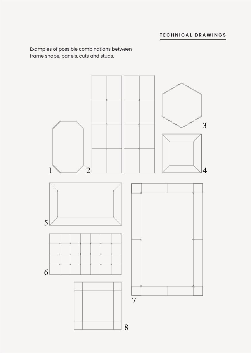 Anpassbarer achteckiger Messingrahmen Window Look Classic Spiegel 100 x 140 CM im Angebot 14