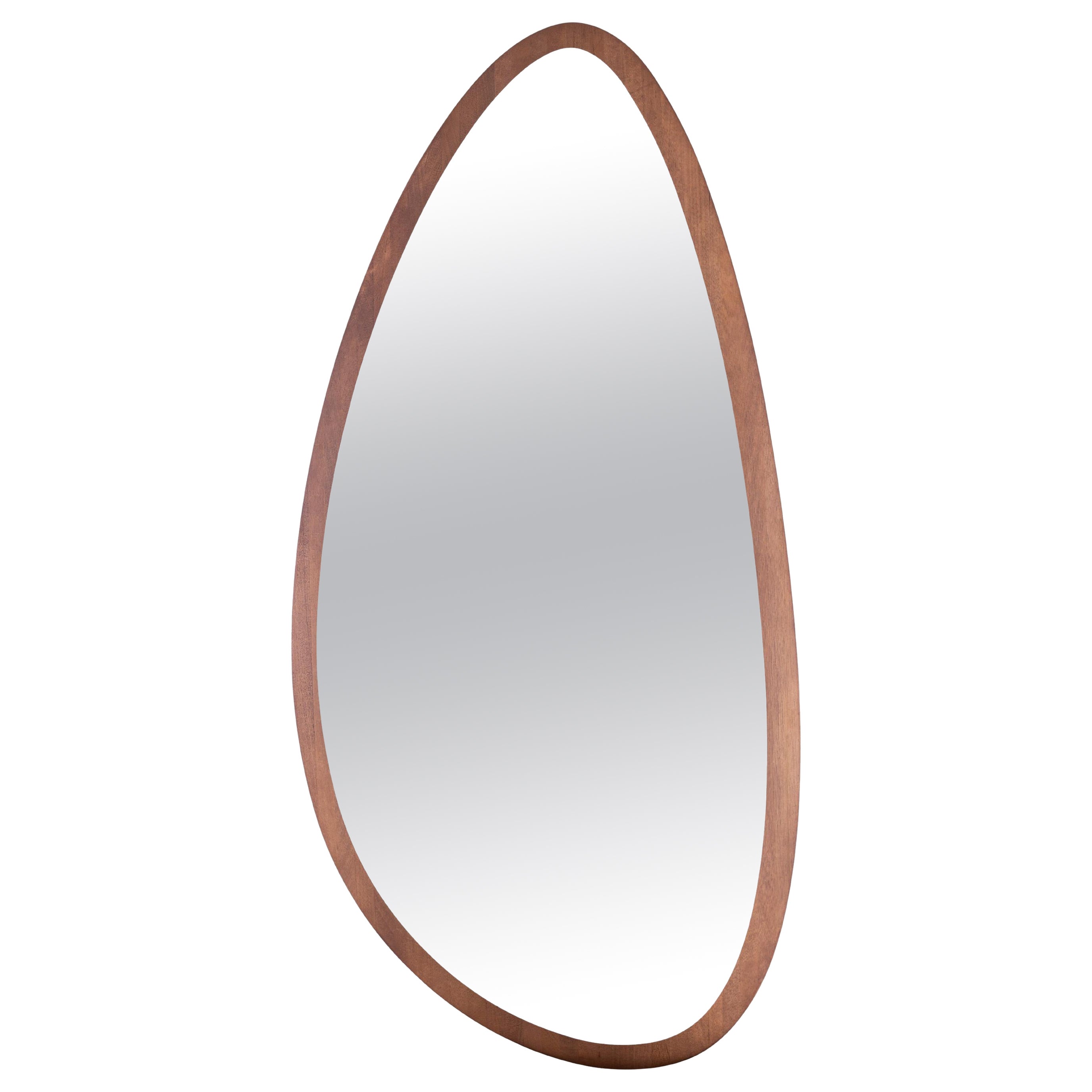 Customizable Organic Walnut Finish Mirror, Sculptural Design – Pantê Line