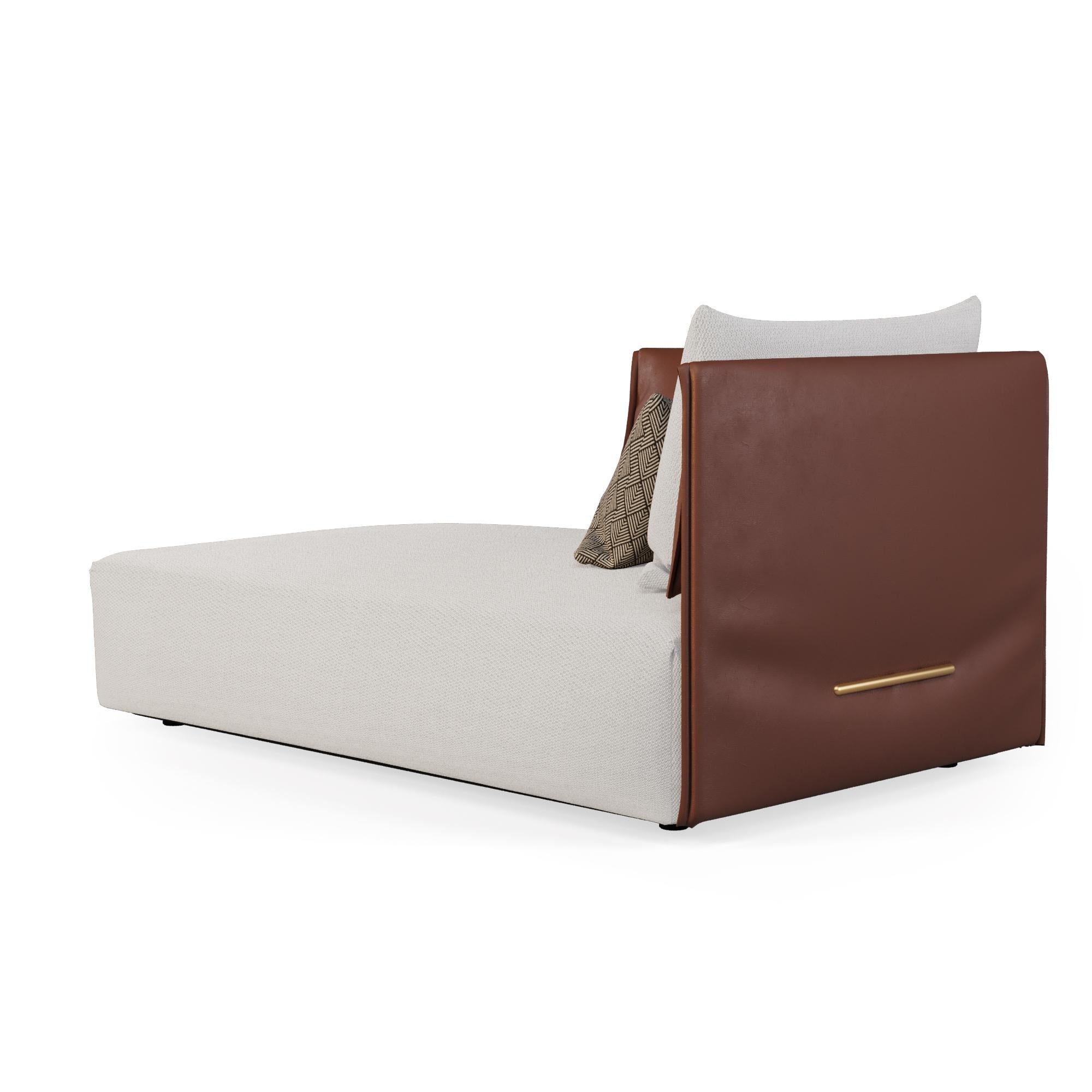 Modulares Outdoor-Sofa mit strapazierfähigem Outdoor-Leder (Edelstahl) im Angebot