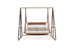 Anpassbare Outdoor-Schaukel mit Lederdetails