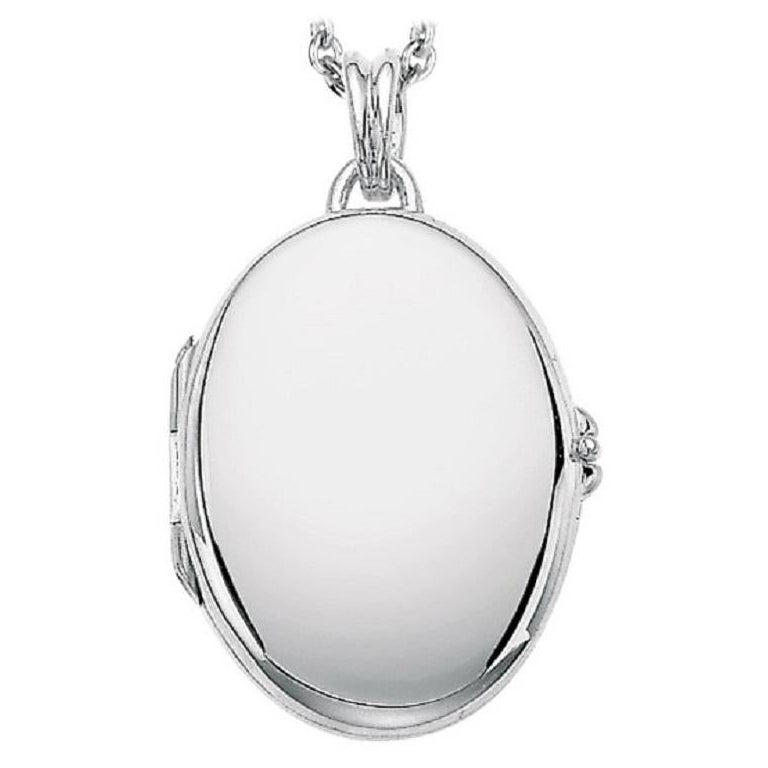 Colgante ovalado personalizable Hallmark - Oro blanco 18k - 20 mm x 27 mm en venta