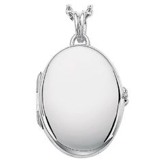 Anpassbare Oval Hallmark Anhänger Medaillon - 18k Weißgold - 20 mm x 27 mm