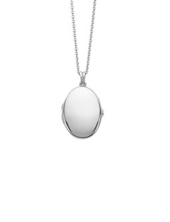 Customizable Oval Hallmark Pendant Locket - 18k White Gold - 23.0 mm x 32.0 mm
