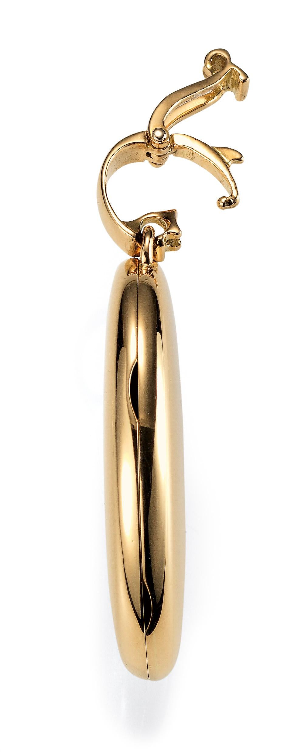 Collier pendentif ovale personnalisable en or jaune 18 carats - 23,0 mm x 32,0 mm Neuf - En vente à Pforzheim, DE