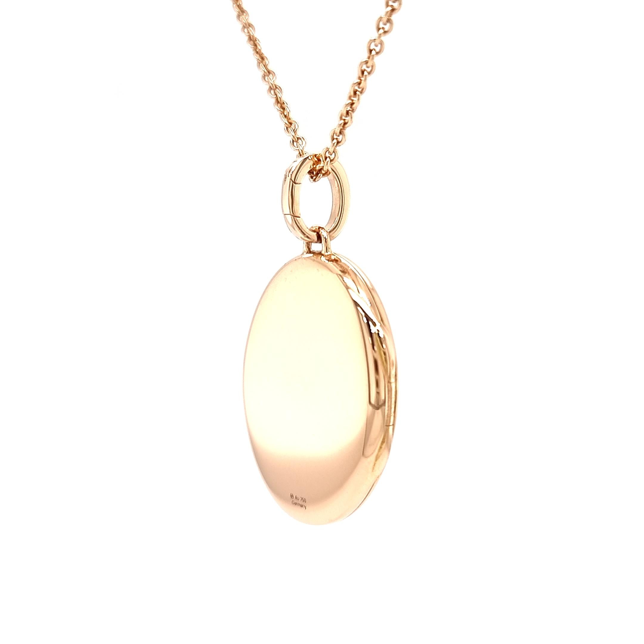 Ciondolo ovale lucido personalizzabile - Oro rosa 18k - 23,0 mm x 32,0 mm in vendita 4