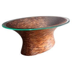 Customizable Oval Stacked Coffee Table, Richard Haining, Shown Salvaged Mahogany