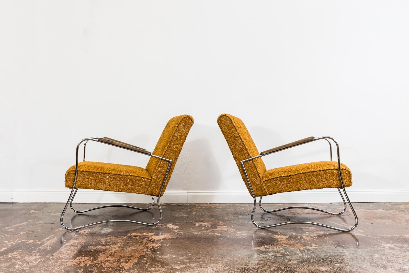 20th Century Pair Of Mid Century Armchairs From Fabryka Mebli Wschód Zadziele, 1950s For Sale