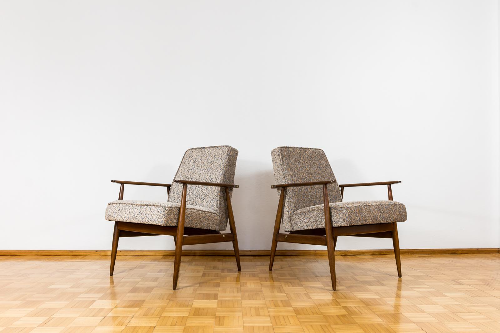 Customizable Pair Of Mid Century Armchairs Type 300-190 by H.Lis, 1960's For Sale 1