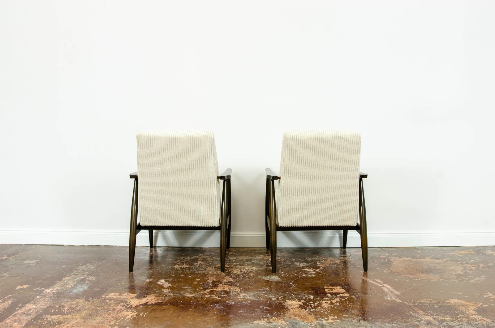 20th Century Pair Of Mid Century Armchairs Type 300-190 by H.Lis, 1960's For Sale