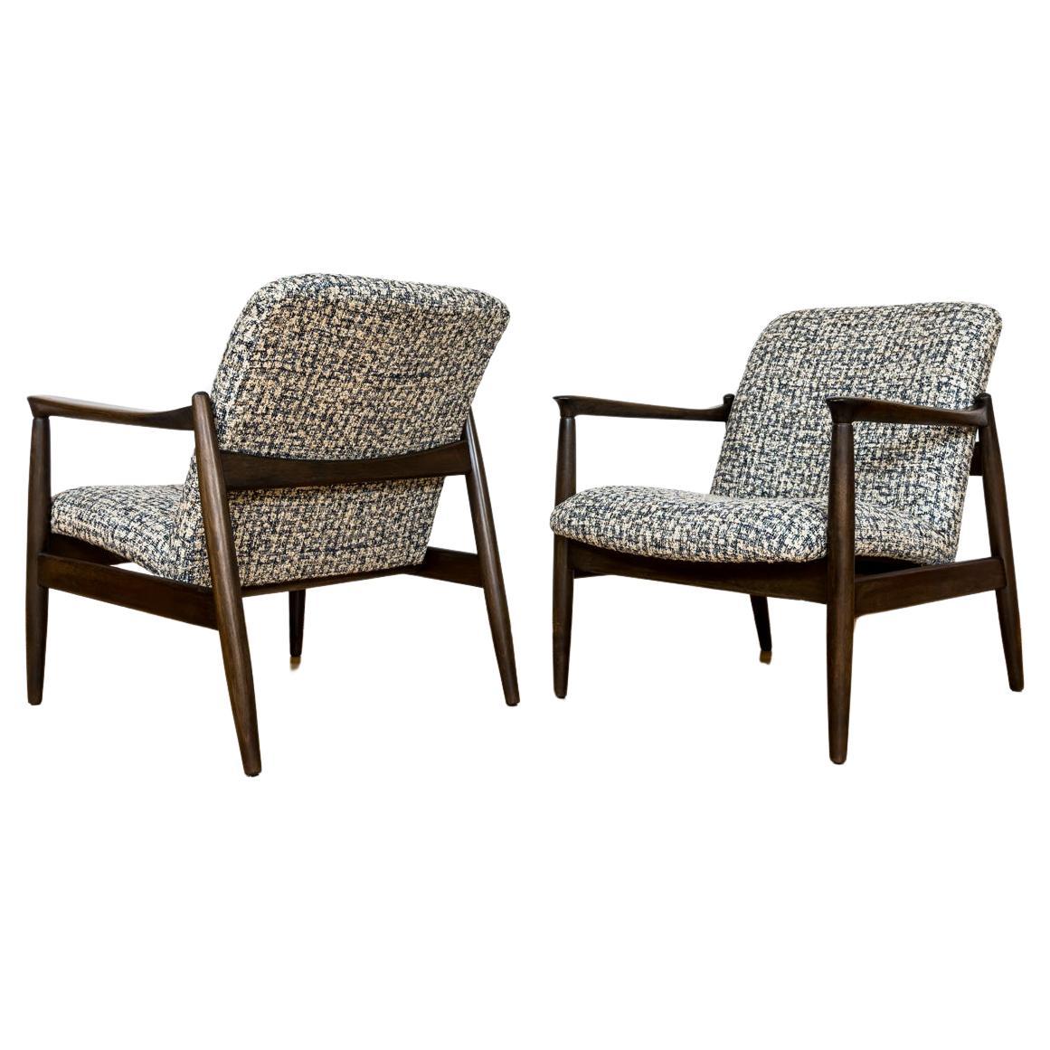 Anpassbares Paar restaurierter Sessel aus der Mitte des Jahrhunderts von Edmund Homa, 1960er Jahre im Angebot