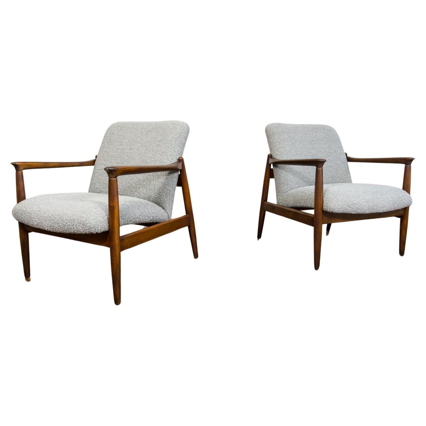 Customizable Pair Of Mid Century GFM64 Armchairs By Edmund Homa, 1960's For Sale