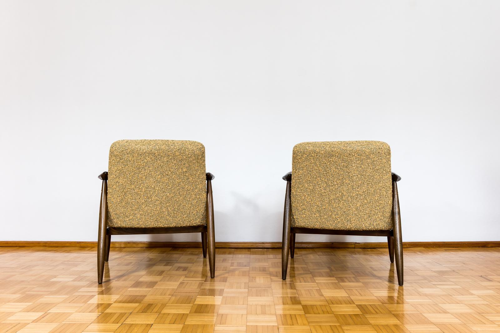 Customizable Pair Of Armchairs GFM87 in Kvadrat By Juliusz Kędziorek, 1960s In Good Condition For Sale In Wroclaw, PL