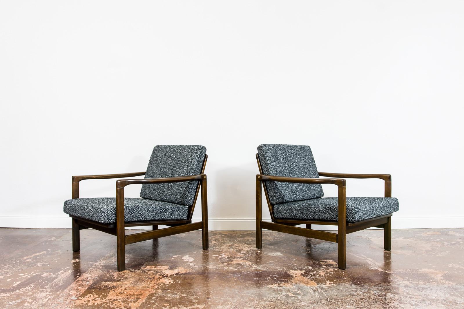 Paire de fauteuils du milieu du siècle B7522 par Zenon Bączyk, 1960, personnalisable en vente 1