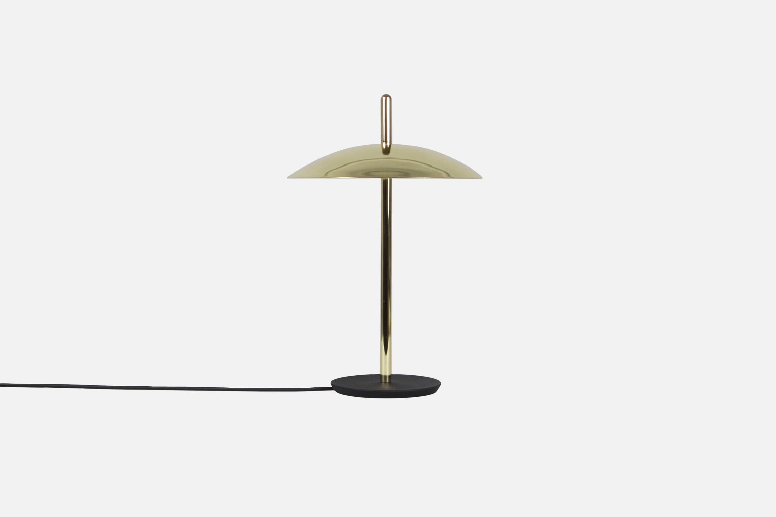 Moderne Paire de lampes de table Signal de Souda, noires/nickel, fabriquées sur commande en vente