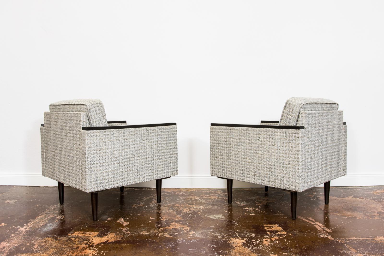 Mid-Century Modern Customizable Pair Of Club Chairs 