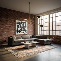 Customizable Patinated Brass Cantilever Chandelier in Mouille Style