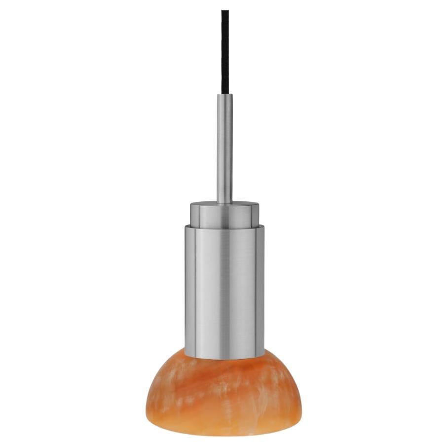 Customizable Pendant Lamp 'Donya Spot' by Anour, Amber Moon, Brushed Steel For Sale