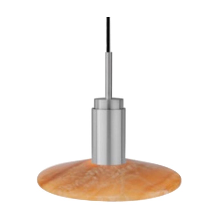Customizable Pendant Lamp 'Donya Spot' by Anour, Amber Solar, Brushed Steel