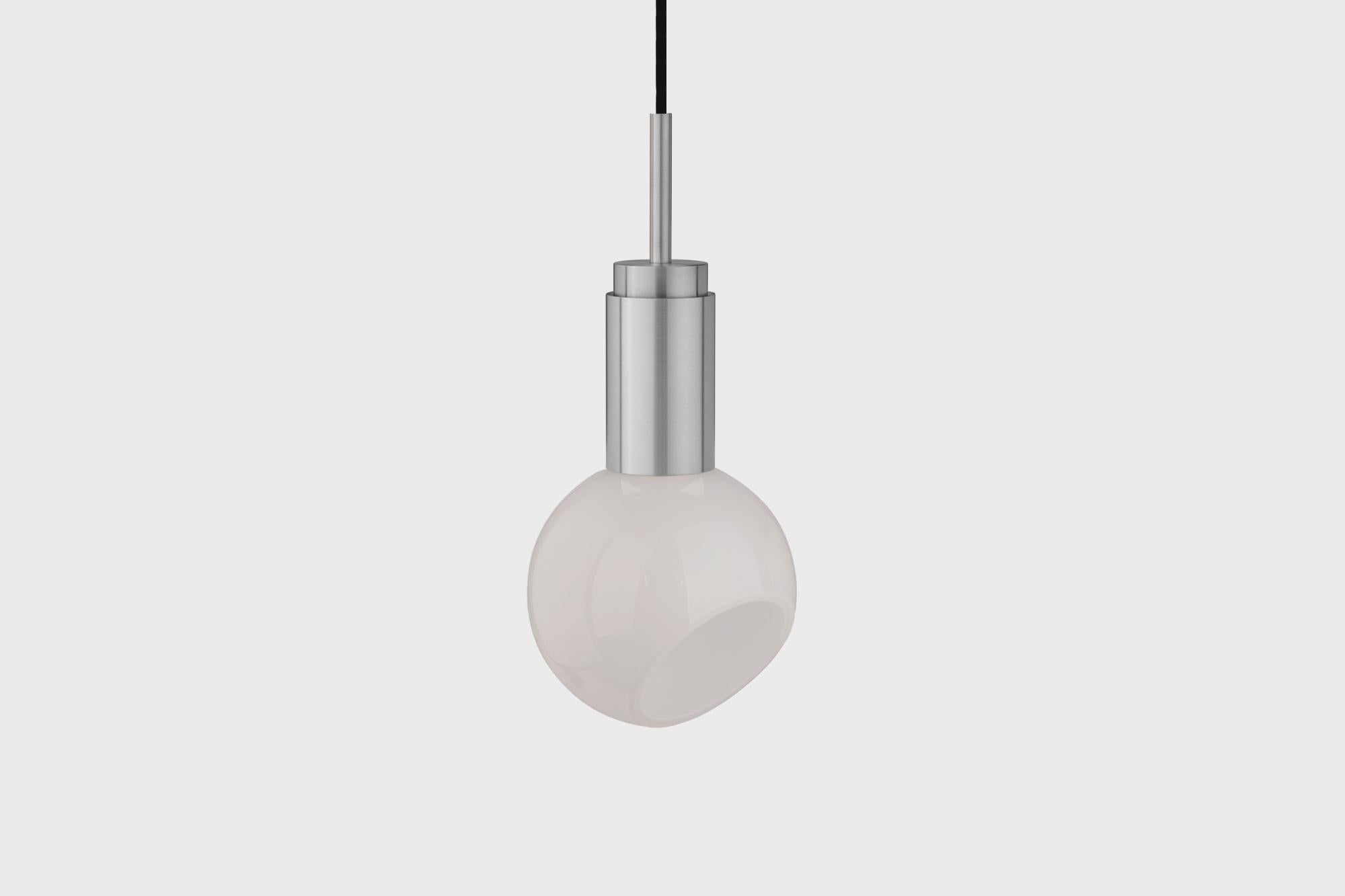 Modern Customizable Pendant Lamp 'Donya Spot' by Anour, Sphere, Brushed Steel For Sale