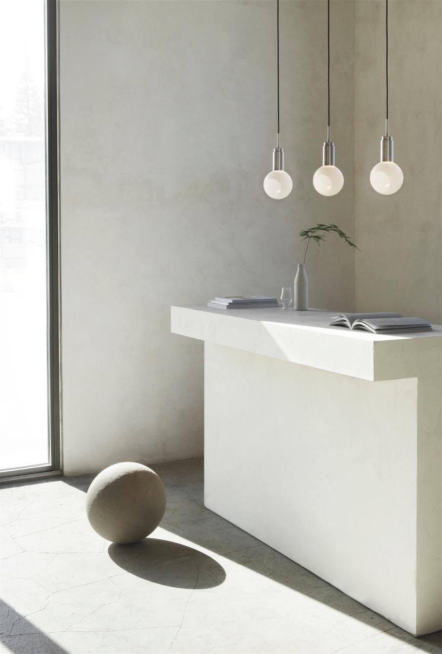 Contemporary Customizable Pendant Lamp 'Donya Spot' by Anour, Sphere, Brushed Steel For Sale