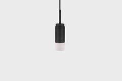 Customizable Pendant Lamp 'Donya Spot' by Anour, White Cylinder, Black Steel