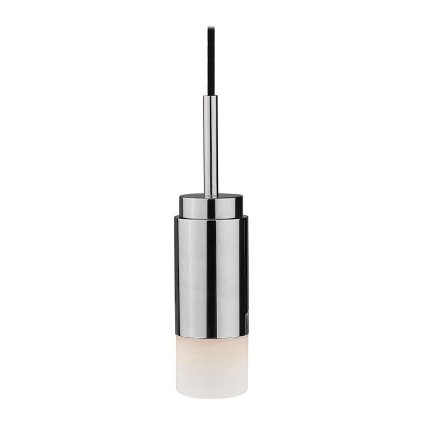 Lampe suspendue personnalisable 'Donya Spot' par Anour, cylindre blanc, acier poli en vente