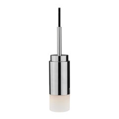 Lampe suspendue personnalisable 'Donya Spot' par Anour, cylindre blanc, acier poli