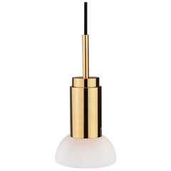 Customizable Pendant Lamp 'Donya Spot' by Anour, White Moon, Polished Brass