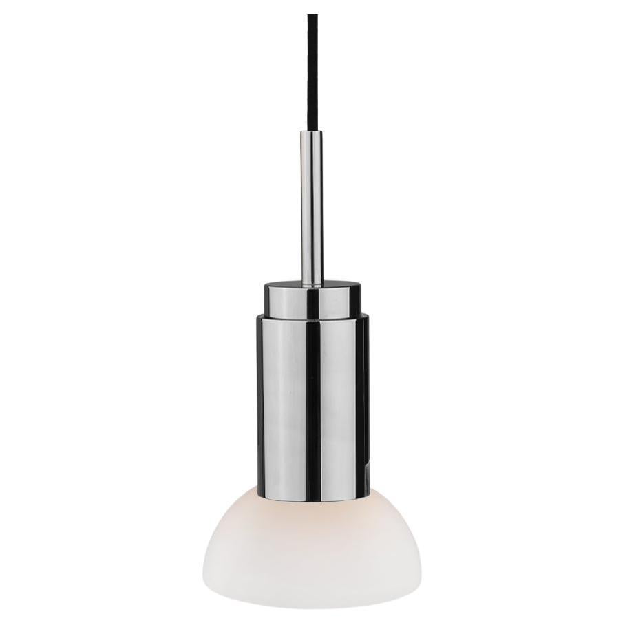 Lampe suspendue personnalisable 'Donya Spot' par Anour, White Moon, Polished Steel