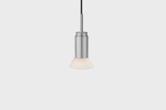 Customizable Pendant Lamp 'Donya Spot' by Anour, White Trapeze, Brushed Steel
