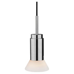 Customizable Pendant Lamp 'Donya Spot' by Anour, White Trapeze, Polished Steel
