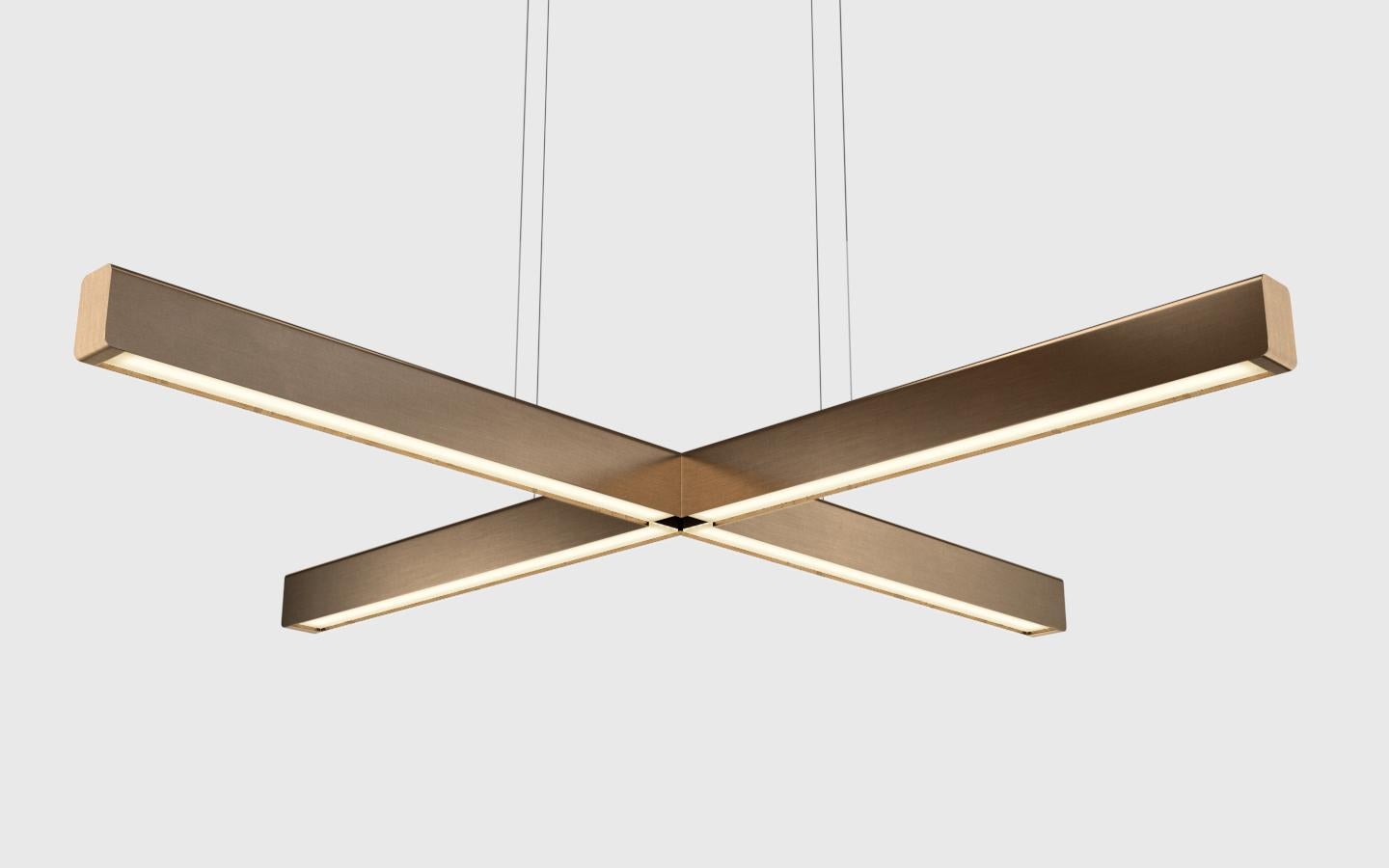 Modern Customizable Pendant Lamp 'X-Model' by Anour, Browned Brass For Sale