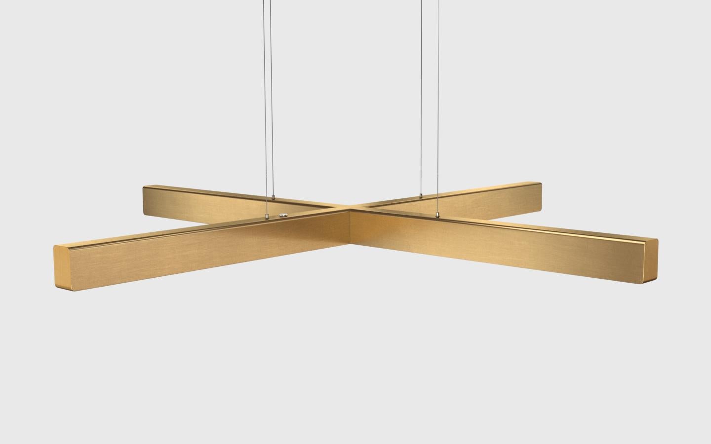 Modern Customizable Pendant Lamp 'X-Model' by Anour, Brushed Brass For Sale