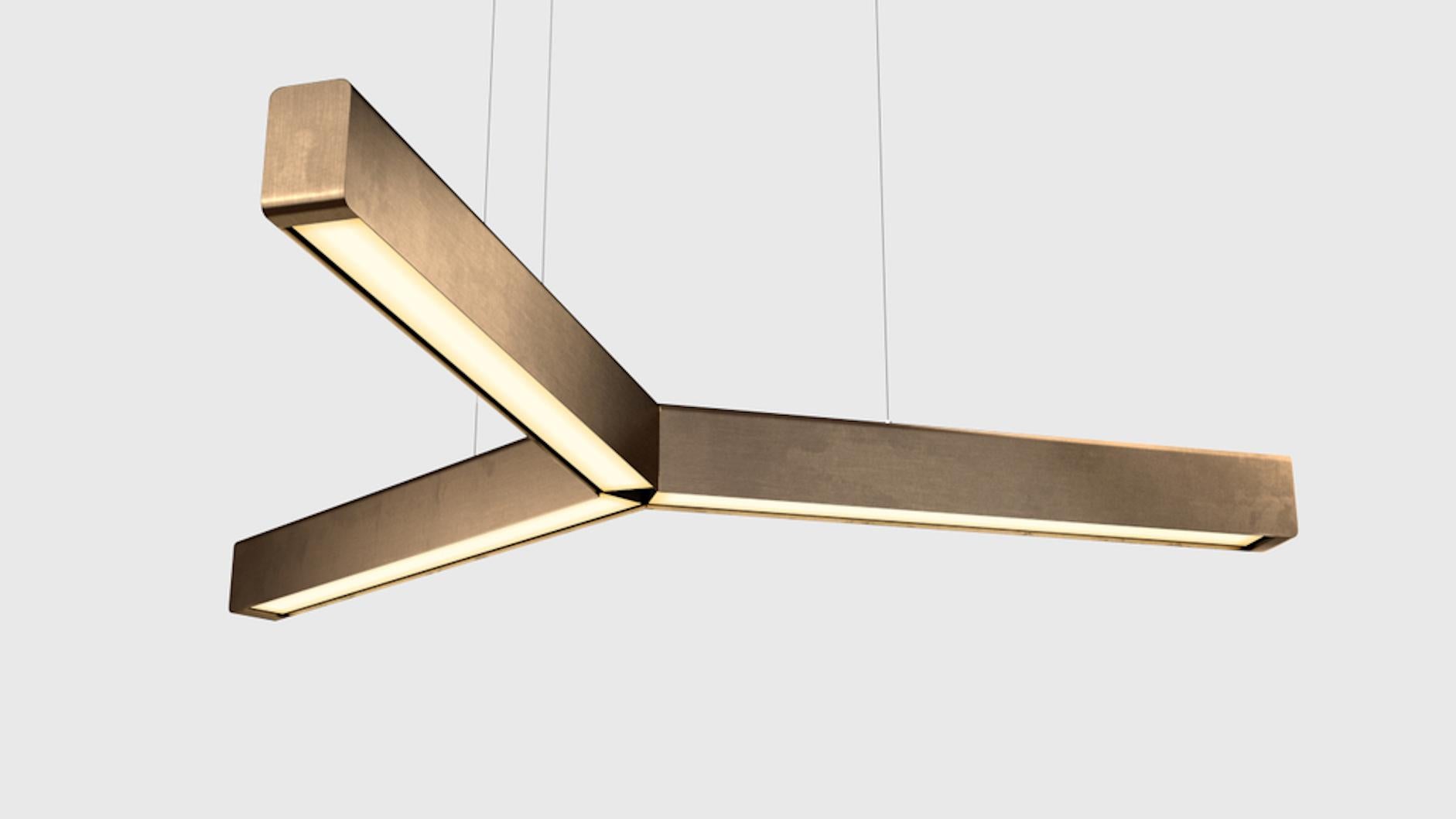 Lampada a sospensione personalizzabile 'Y-Model' di Anour, Ottone lucido in vendita 4
