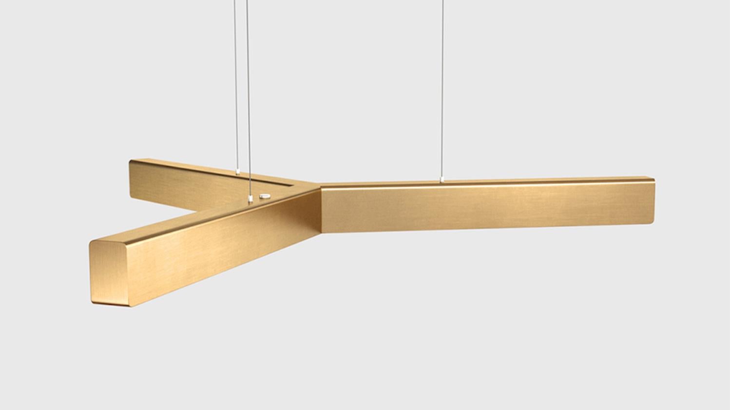 Lampada a sospensione personalizzabile 'Y-Model' di Anour, Ottone lucido in vendita 5