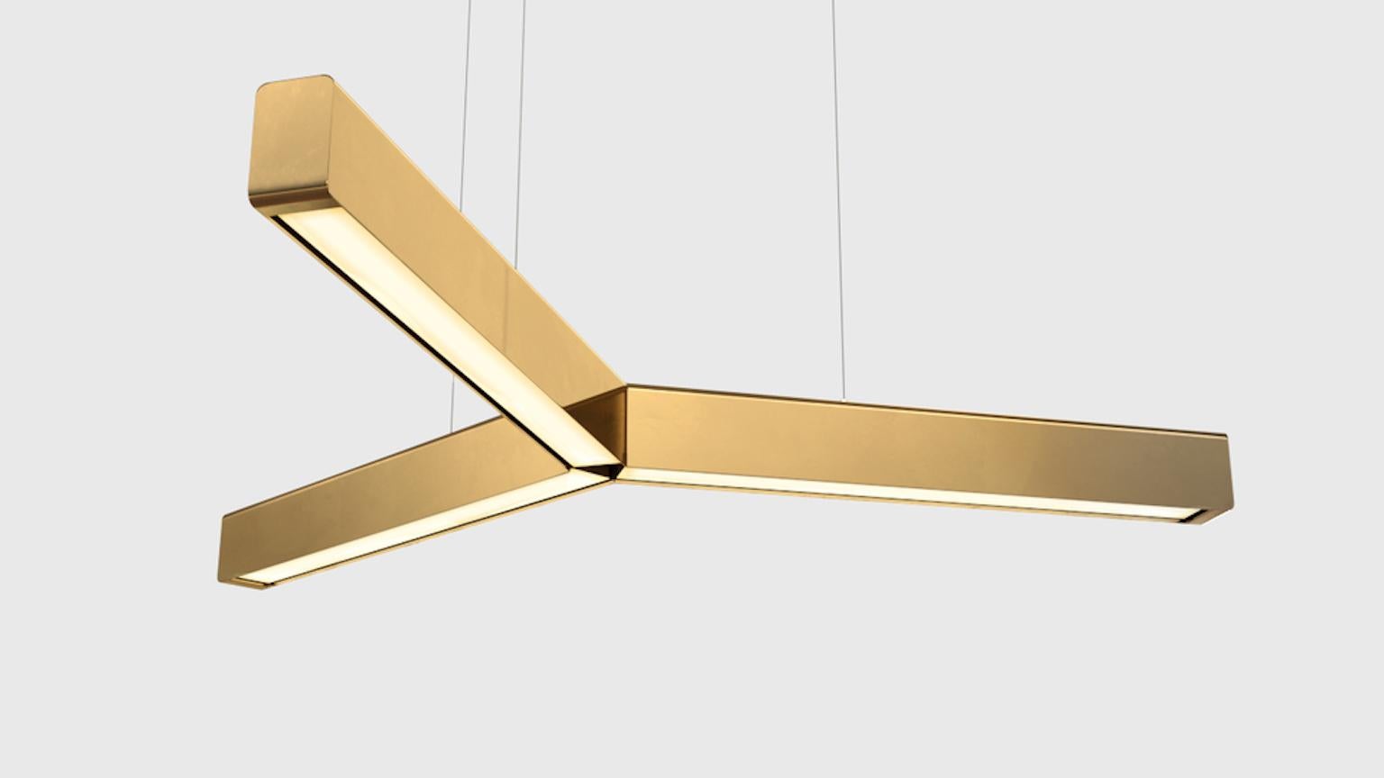 Moderno Lampada a sospensione personalizzabile 'Y-Model' di Anour, Ottone lucido in vendita