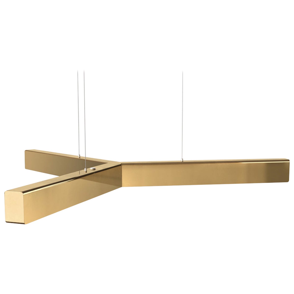 Lampe suspendue personnalisable 'Y-Model' par Anour, laiton poli