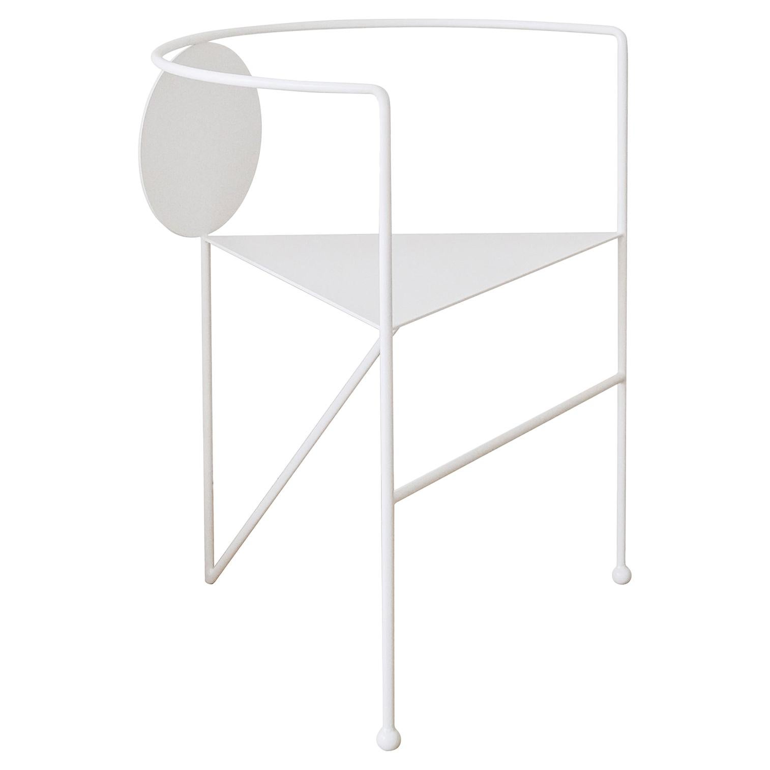 Customizable Powder-Coated Steel Sculptural Triangle Chair by Nazara Lazaro