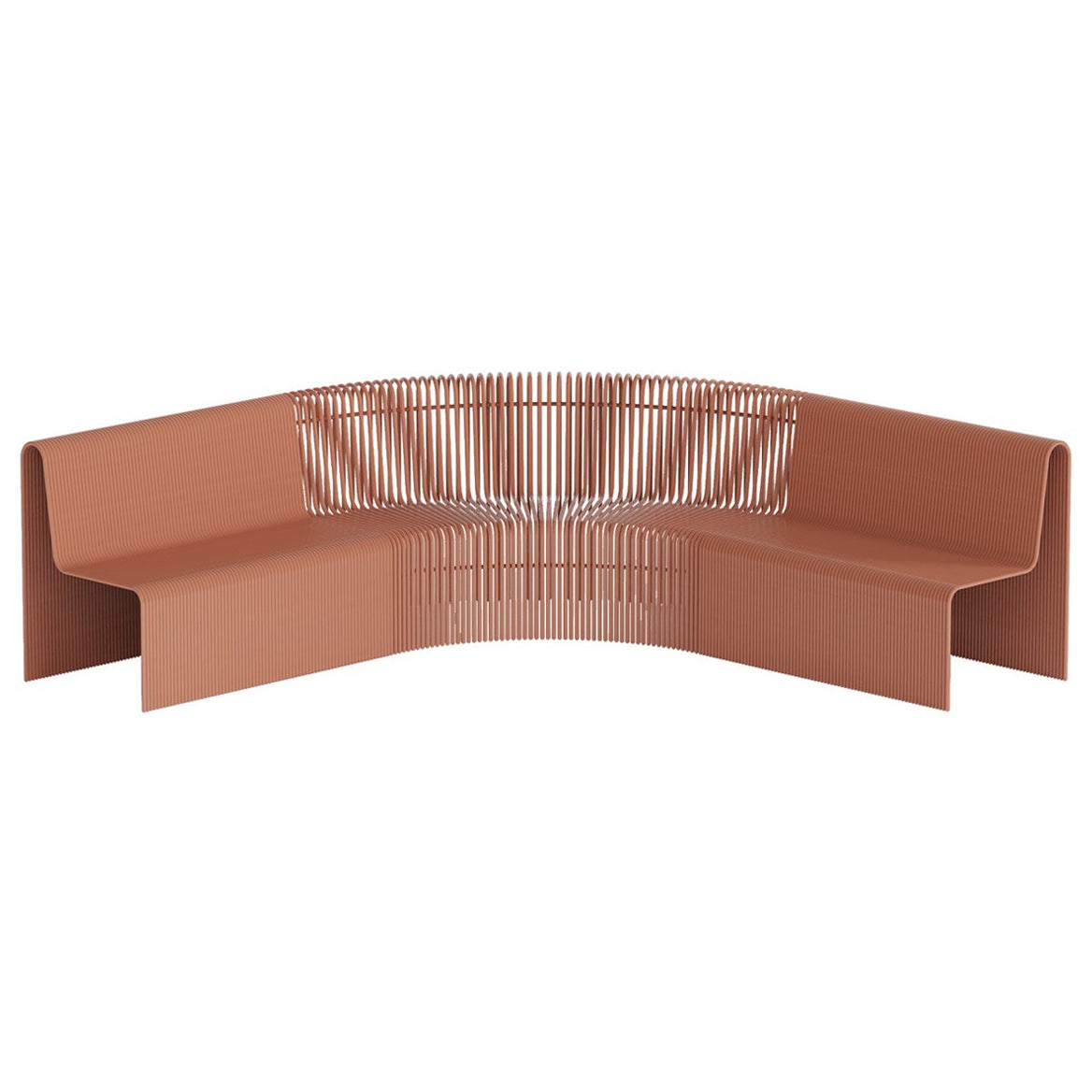 Customizable Powdercoated Aluminum Indoor/Outdoor Curved Sofa by Laun