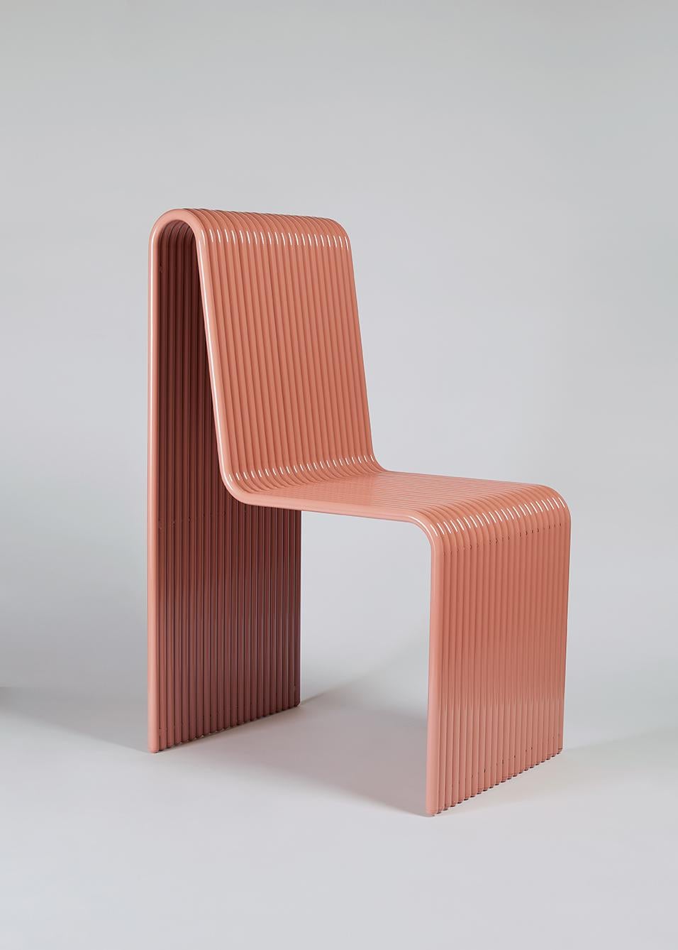 Customizable Powdercoated Aluminum Indoor/Outdoor Ribbon Chair by Laun In New Condition For Sale In Brooklyn, NY