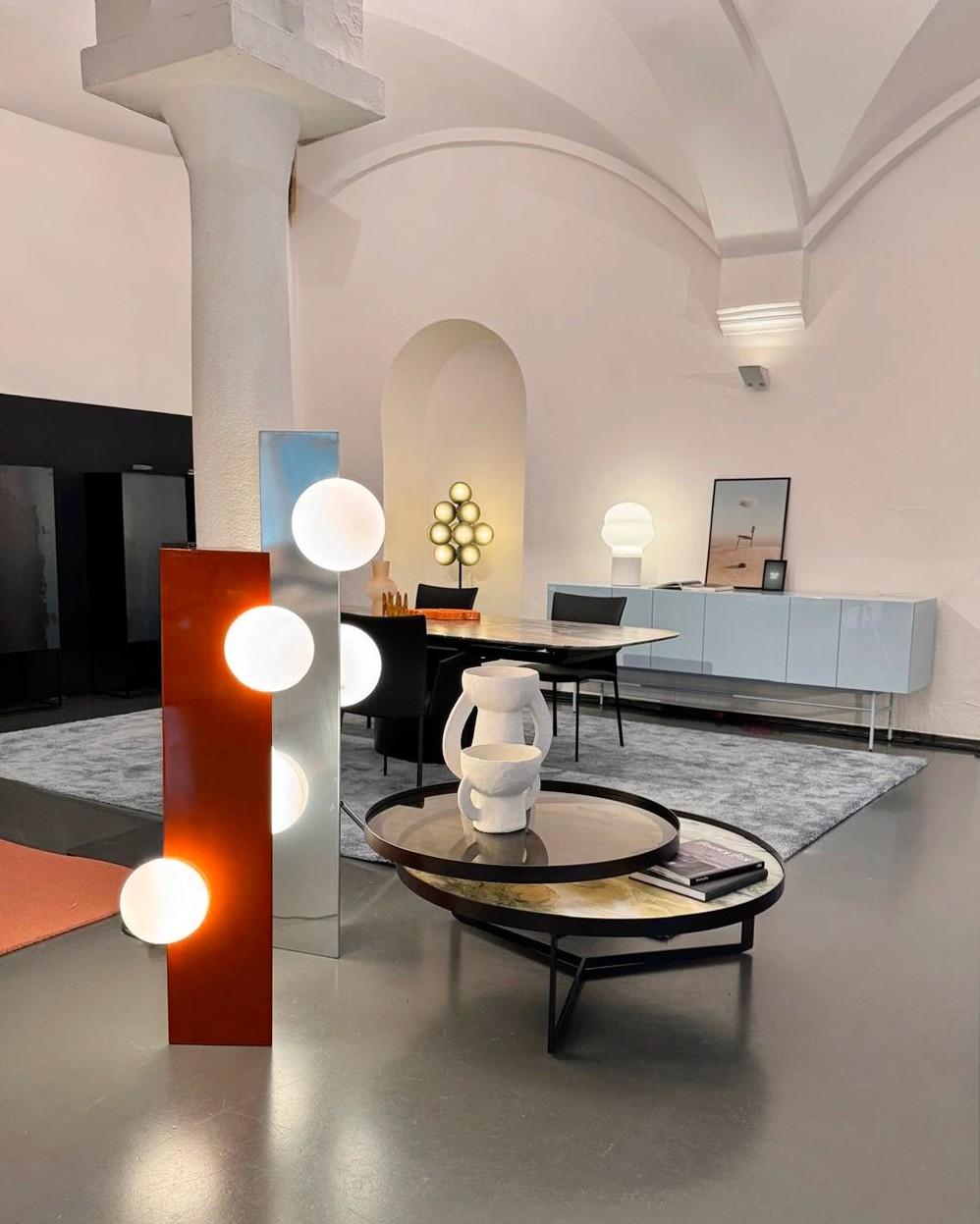 Steel Customizable Pulpo Sfera TABLE LIGHT or FLOOR LIGHT BY VICTORIA WILMOTTE For Sale