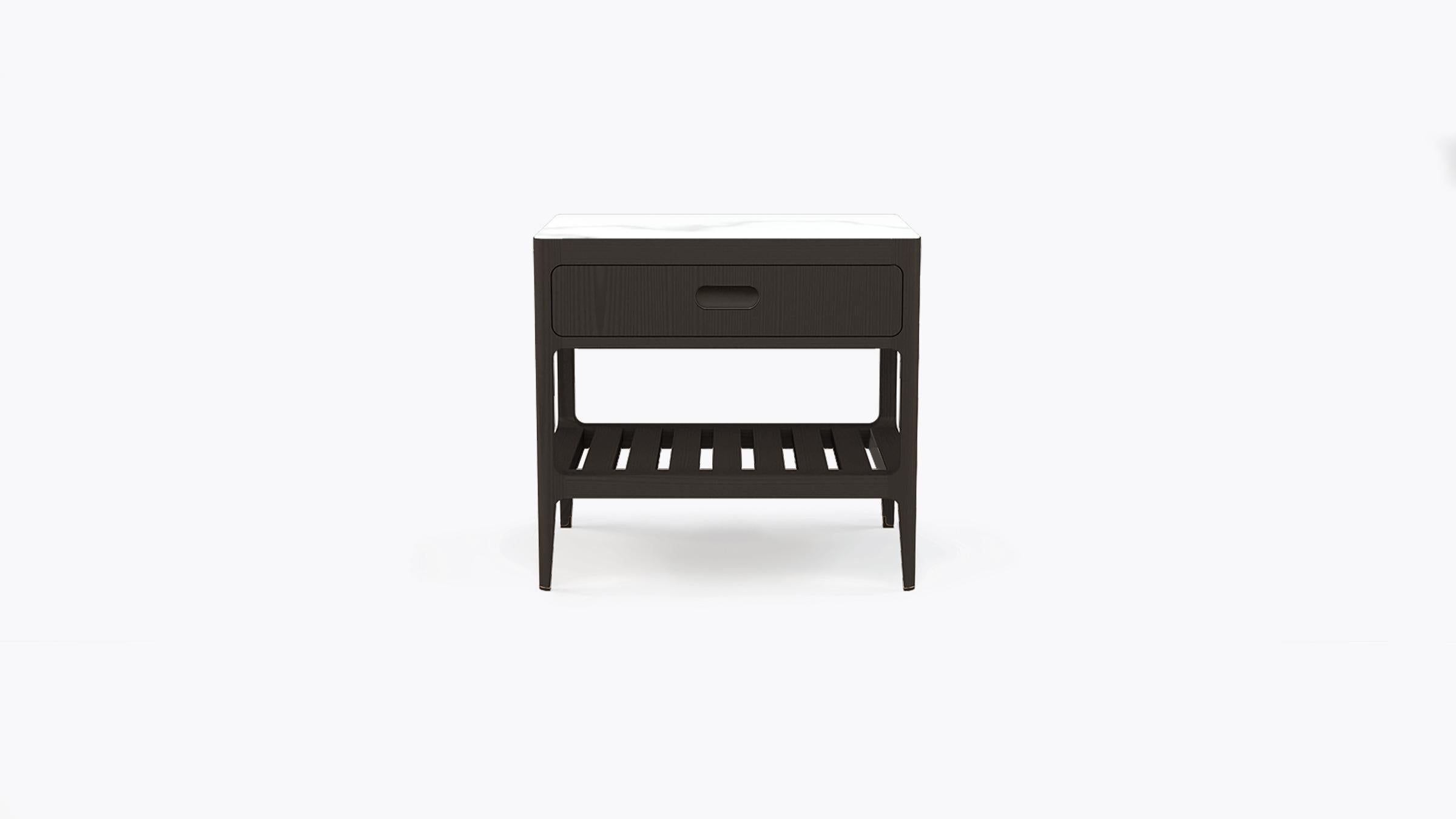 American Customizable Radius Console Table in Blackened Ash by Munson Furniture For Sale