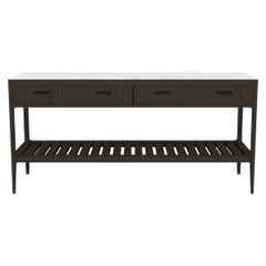 Customizable Radius Console Table in Blackened Ash by Munson Furniture