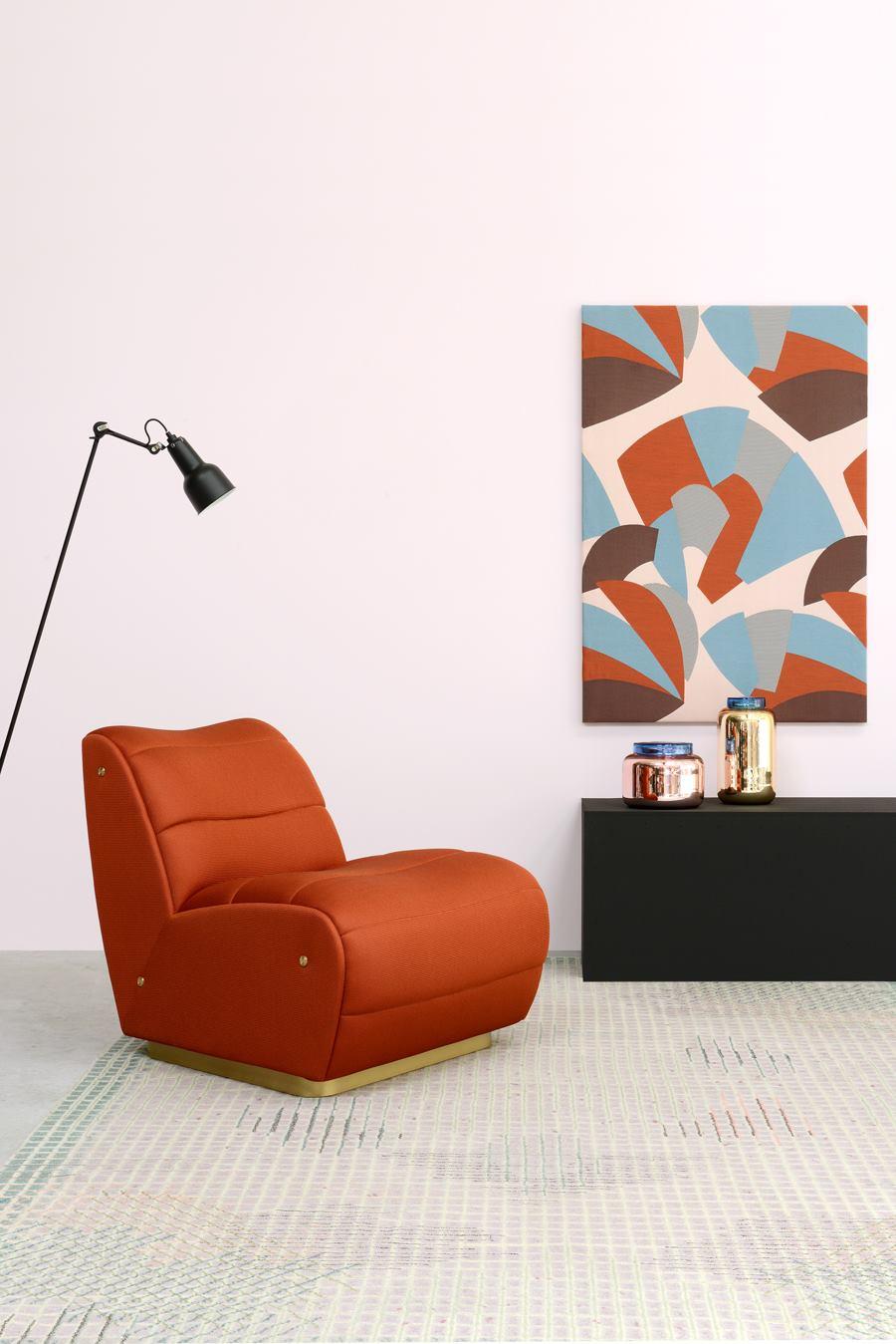 Conjunto personalizable de sillón y otomana de estilo retro by Munna Design Tapicería en venta