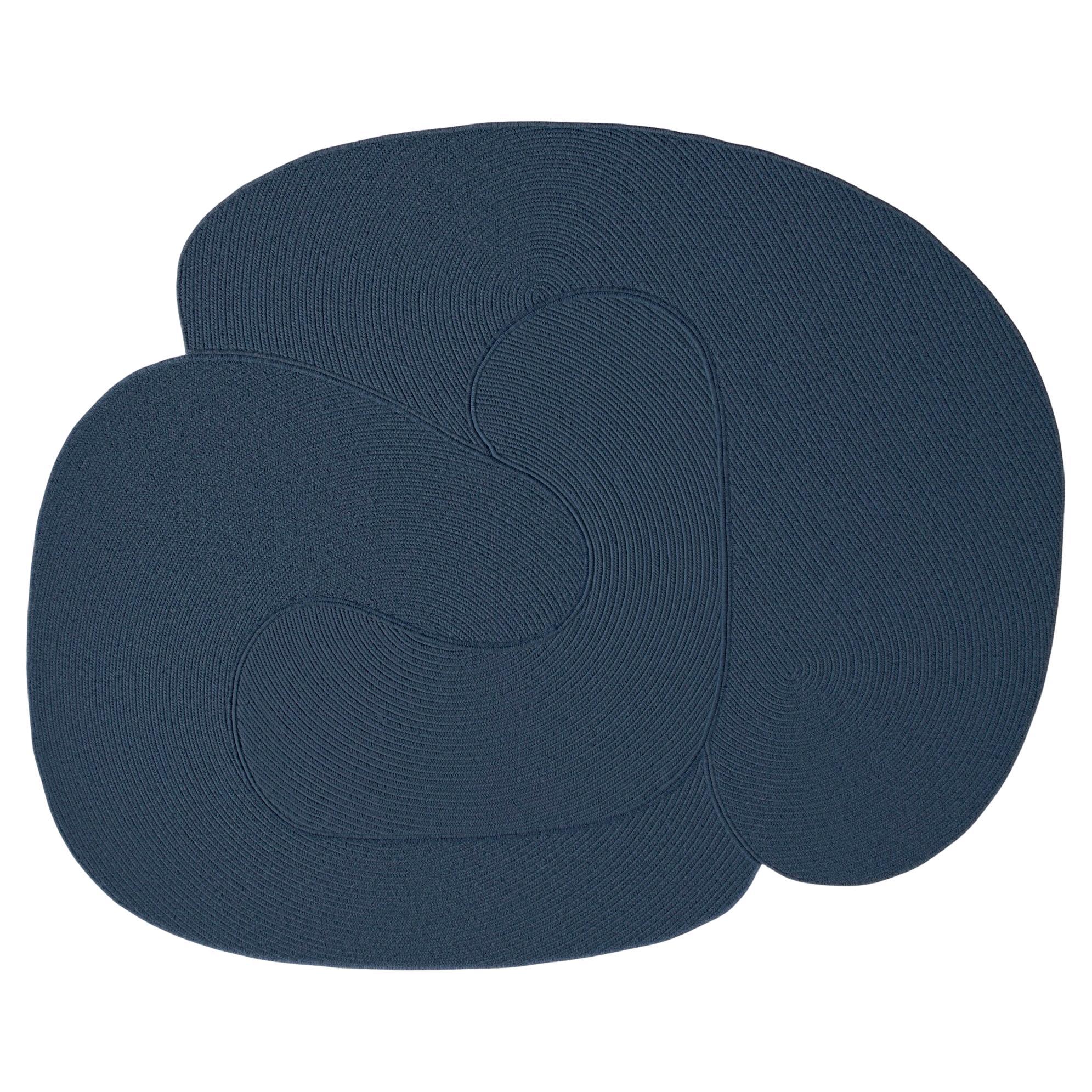 Customizable Riff Rug from Souda, 8x10 ft, Wool, Medium Blue