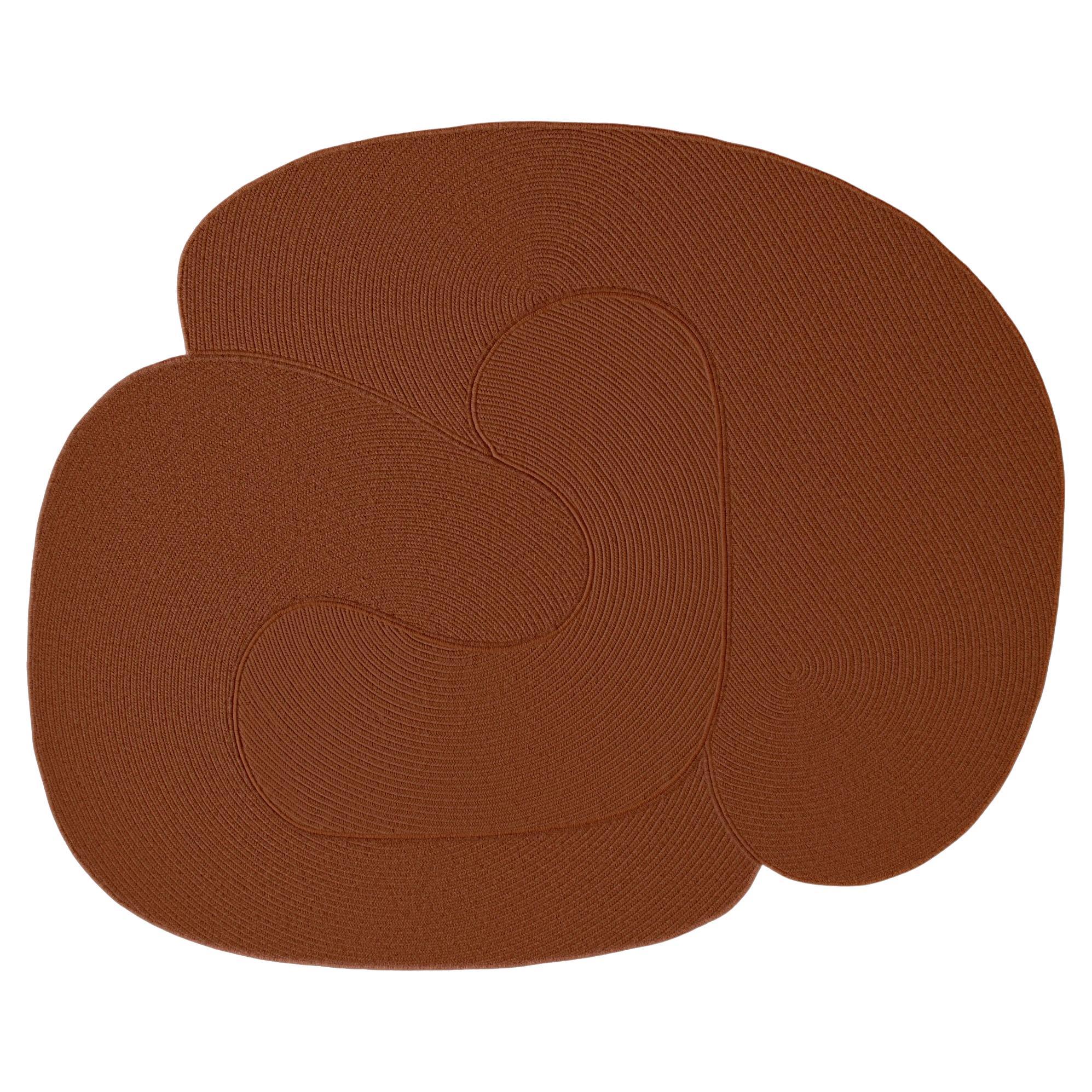Customizable Riff Rug from Souda, 9x12 ft, Wool, Burnt Orange For Sale