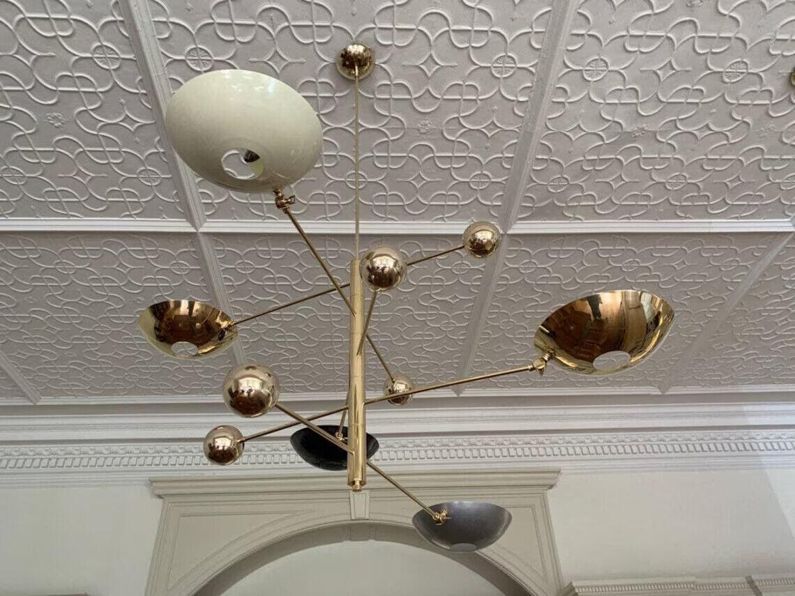 Brass Customizable  Rotating Arm Counter Balance Chandelier  For Sale