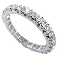 Customizable Round Diamond Full Eternity Wedding Band in Solid 18K White Gold