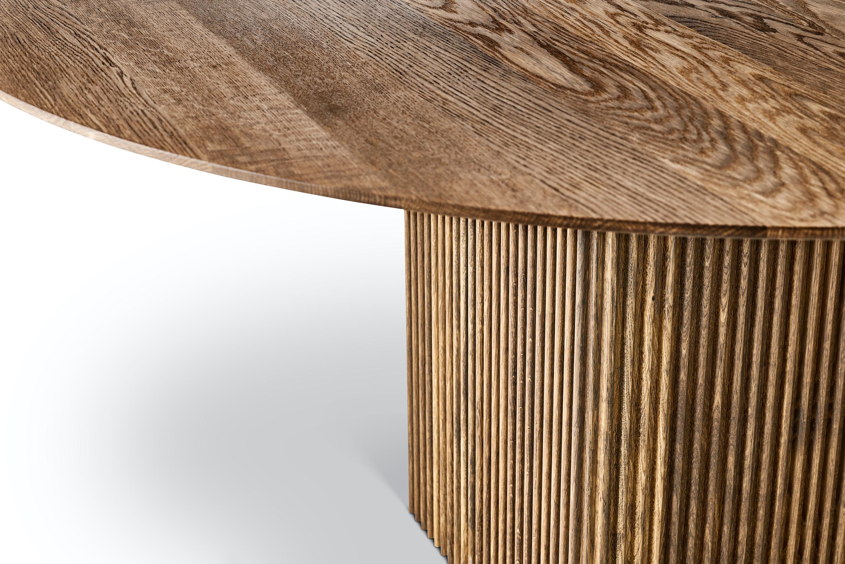 XXIe siècle et contemporain Table de salle à manger ronde personnalisable TEN 120, plus de finitions en bois en vente