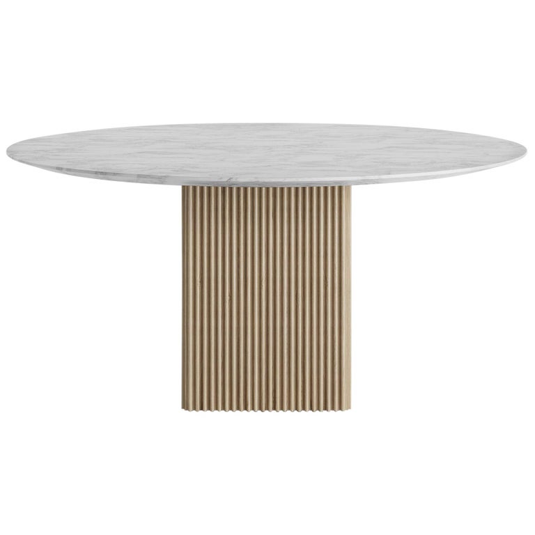 Table de salle à manger ronde personnalisable en marbre TEN, plus de  tailles, plus de finitions - En vente sur 1stDibs